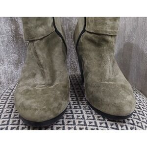 Rag & Bone Newbury Olive Green Suede‎ Ankle Boots Block Heel Size 37.5